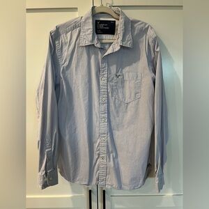 American Eagle Blue White Striped Button Down Shirt Men’s | Large